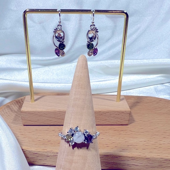 Green Purple Earrings Only - Picture 5 of 6